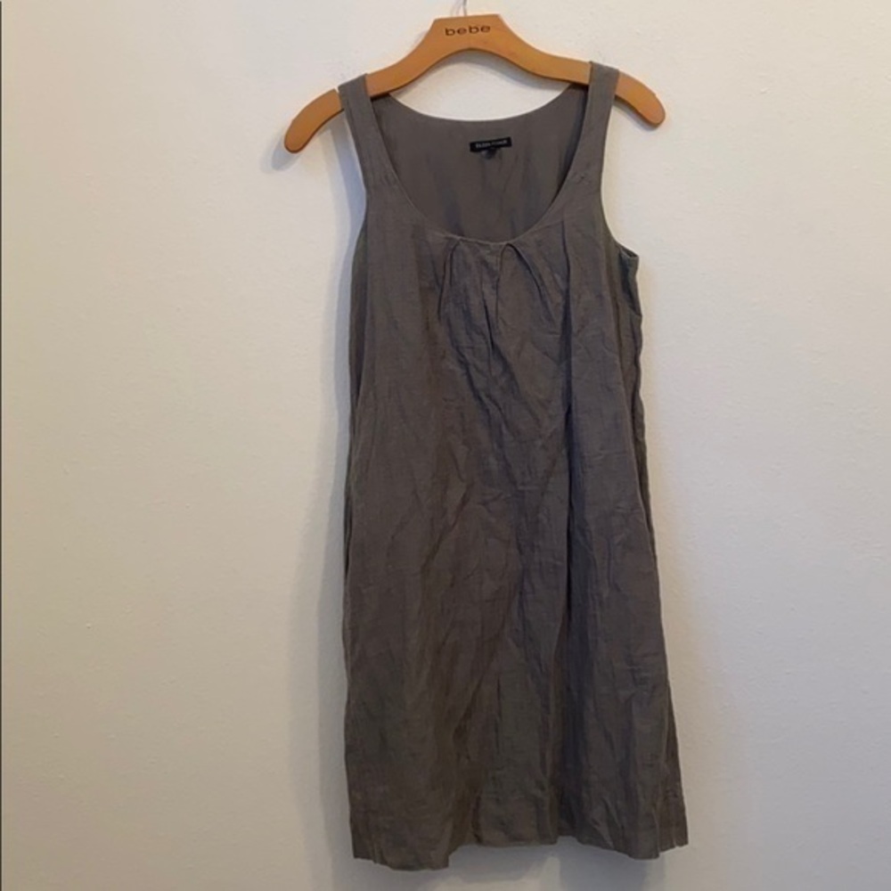 Eileen Fisher XS solid grey sleeveless dress